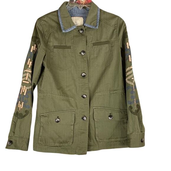 Anthropologie Hei Hei Green Jacket button Front Lightweight Shirt Size XS - Picture 1 of 11